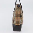 BURBERRY Nova Check Hand Bag Canvas Beige Gold Auth bs33397-4