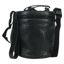 BOTTEGA VENETA Shoulder Bag Leather Black Auth bs33399V-1