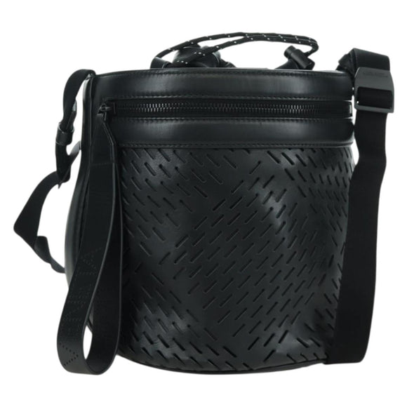 BOTTEGA VENETA Shoulder Bag Leather Black Auth bs33399V