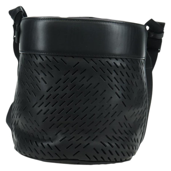 BOTTEGA VENETA Shoulder Bag Leather Black Auth bs33399V
