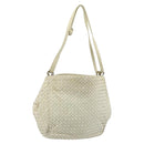 BOTTEGA VENETA INTRECCIATO Shoulder Bag Leather White Gold Auth bs33402-1