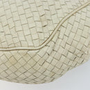 BOTTEGA VENETA INTRECCIATO Shoulder Bag Leather White Gold Auth bs33402-9