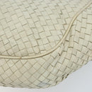 BOTTEGA VENETA INTRECCIATO Shoulder Bag Leather White Gold Auth bs33402-15