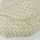 BOTTEGA VENETA INTRECCIATO Shoulder Bag Leather White Gold Auth bs33402-16