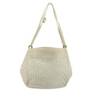 BOTTEGA VENETA INTRECCIATO Shoulder Bag Leather White Gold Auth bs33402-13