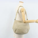 BOTTEGA VENETA INTRECCIATO Shoulder Bag Leather White Gold Auth bs33402-22
