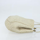 BOTTEGA VENETA INTRECCIATO Shoulder Bag Leather White Gold Auth bs33402-3