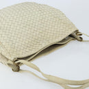 BOTTEGA VENETA INTRECCIATO Shoulder Bag Leather White Gold Auth bs33402-6