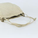 BOTTEGA VENETA INTRECCIATO Shoulder Bag Leather White Gold Auth bs33402-7