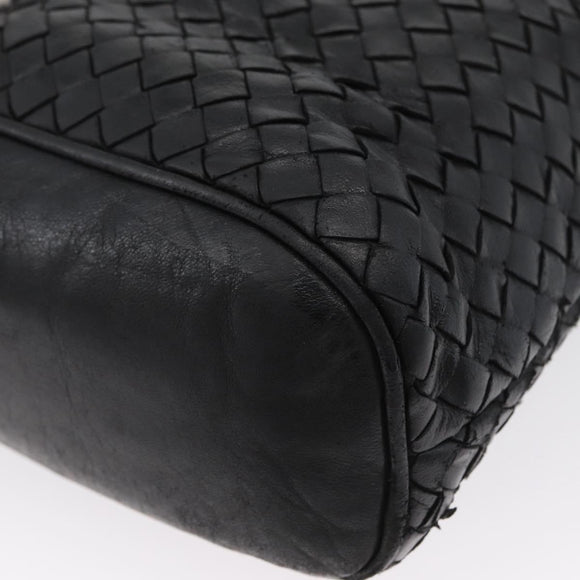 BOTTEGA VENETA INTRECCIATO Shoulder Bag Leather Black Auth bs33403