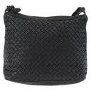 BOTTEGA VENETA INTRECCIATO Shoulder Bag Leather Black Auth bs33403-13