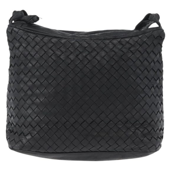 BOTTEGA VENETA INTRECCIATO Shoulder Bag Leather Black Auth bs33403