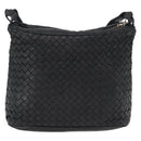 BOTTEGA VENETA INTRECCIATO Shoulder Bag Leather Black Auth bs33403-2