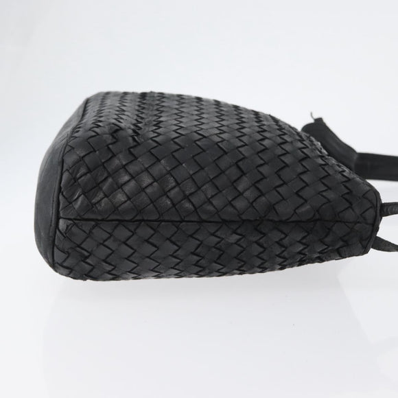 BOTTEGA VENETA INTRECCIATO Shoulder Bag Leather Black Auth bs33403