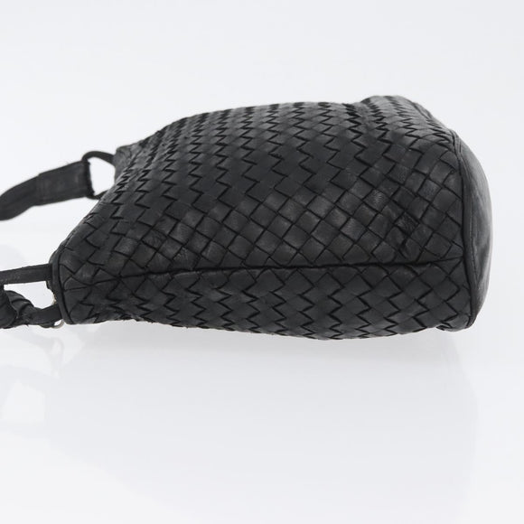 BOTTEGA VENETA INTRECCIATO Shoulder Bag Leather Black Auth bs33403