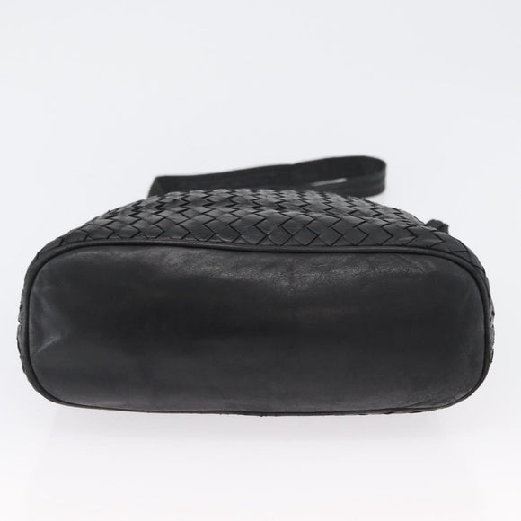 BOTTEGA VENETA INTRECCIATO Shoulder Bag Leather Black Auth bs33403