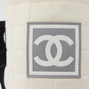 CHANEL Sports Line Water Bottle Holder Bag Nylon White Silver CC Auth bs33406-18