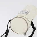 CHANEL Sports Line Water Bottle Holder Bag Nylon White Silver CC Auth bs33406-6