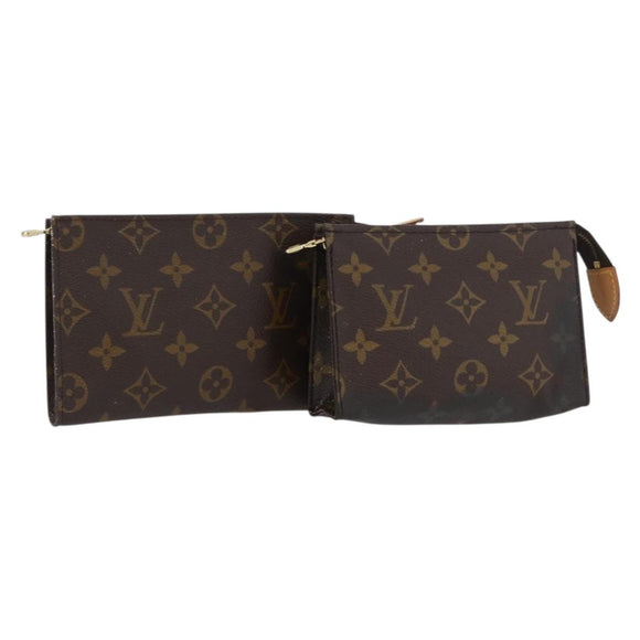 LOUIS VUITTON Monogram Pouch 2 Set LV Auth bs33412