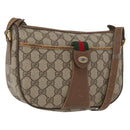 GUCCI GG Supreme Web Sherry Line Bag PVC Beige Gold 56 02 032 Auth bs33419-1