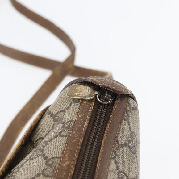GUCCI GG Supreme Web Sherry Line Bag PVC Beige Gold 56 02 032 Auth bs33419