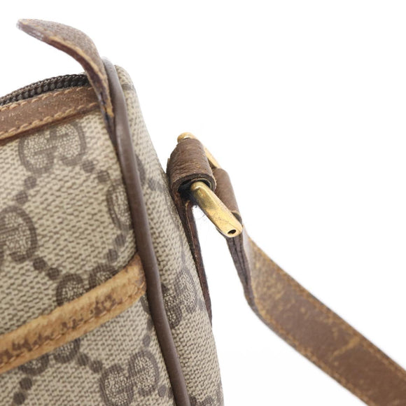GUCCI GG Supreme Web Sherry Line Bag PVC Beige Gold 56 02 032 Auth bs33419