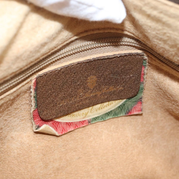 GUCCI GG Supreme Web Sherry Line Bag PVC Beige Gold 56 02 032 Auth bs33419