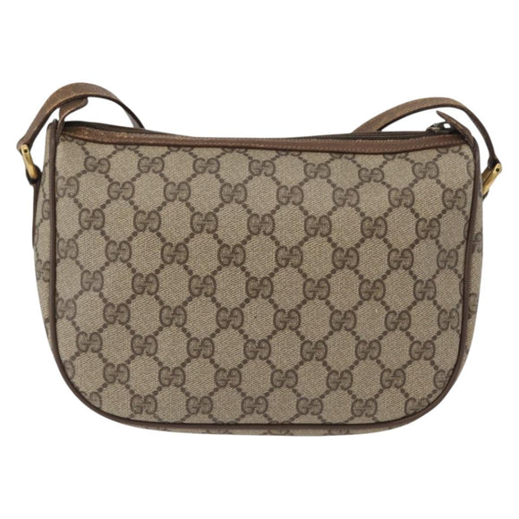 GUCCI GG Supreme Web Sherry Line Bag PVC Beige Gold 56 02 032 Auth bs33419