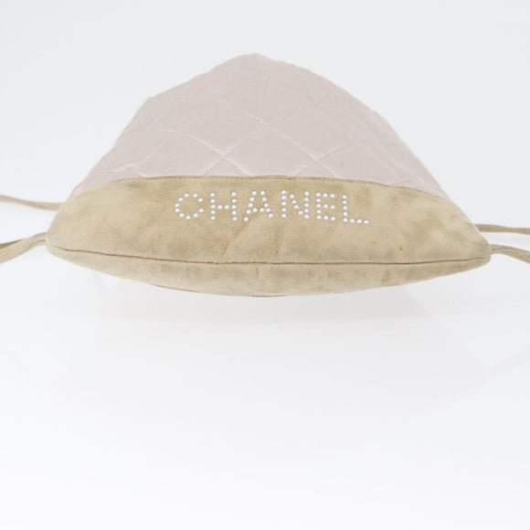 CHANEL Rugzak Satijn Wit Zilverkleurige CC Auth bs33422