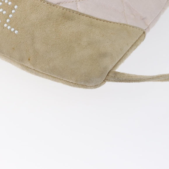 CHANEL Rugzak Satijn Wit Zilverkleurige CC Auth bs33422