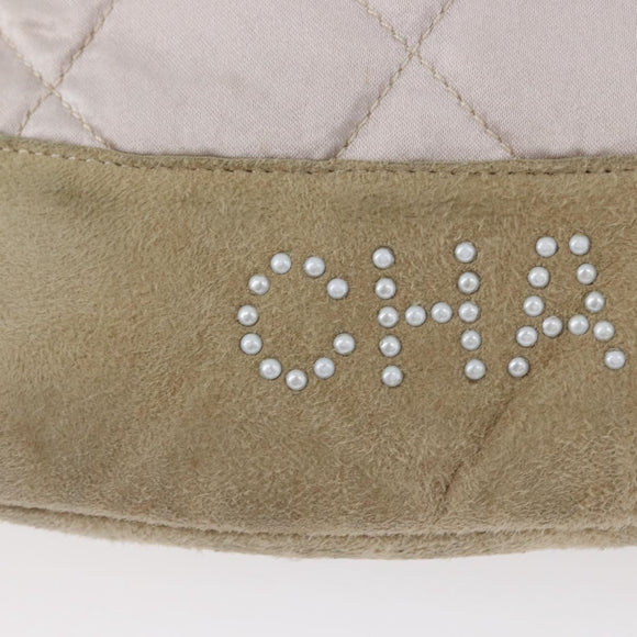 CHANEL Rugzak Satijn Wit Zilverkleurige CC Auth bs33422