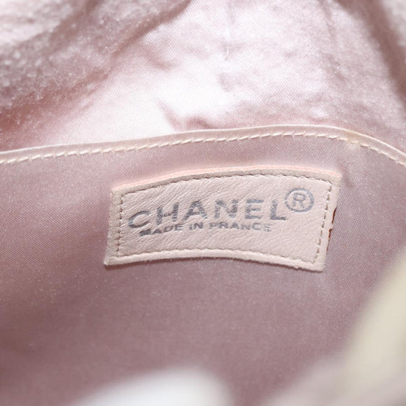 CHANEL Rugzak Satijn Wit Zilverkleurige CC Auth bs33422