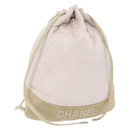 CHANEL Rugzak Satijn Wit Zilverkleurige CC Auth bs33422-1