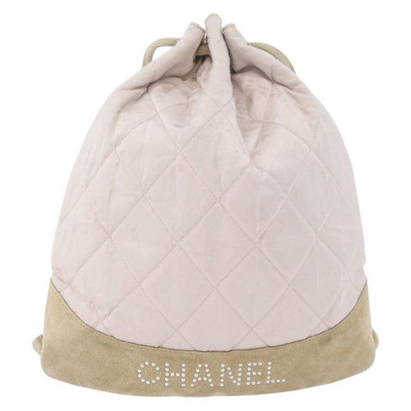 CHANEL Rugzak Satijn Wit Zilverkleurige CC Auth bs33422