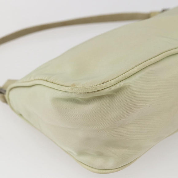 PRADA Accessoire-Etui Nylon Beige Silber Auth bs33423
