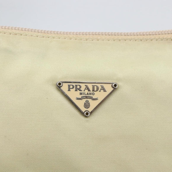 PRADA Accessoire-Etui Nylon Beige Silber Auth bs33423