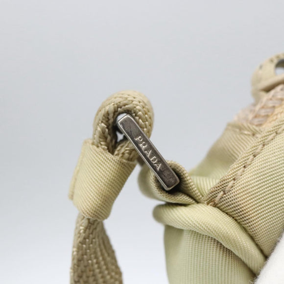 PRADA Accessoire-Etui Nylon Beige Silber Auth bs33423