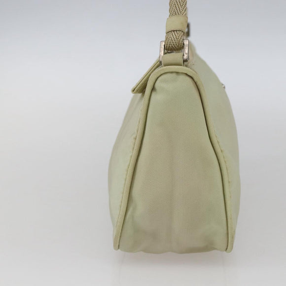 PRADA Accessoire-Etui Nylon Beige Silber Auth bs33423