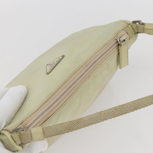 PRADA Accessoire-Etui Nylon Beige Silber Auth bs33423