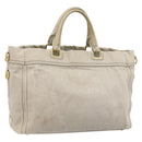 PRADA Canapa PM Hand Bag Canvas 2way Gray Gold Auth bs33424-1