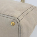 PRADA Canapa PM Hand Bag Canvas 2way Gray Gold Auth bs33424-14