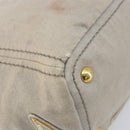 PRADA Canapa PM Hand Bag Canvas 2way Gray Gold Auth bs33424-9