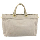 PRADA Canapa PM Hand Bag Canvas 2way Gray Gold Auth bs33424-13