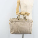 PRADA Canapa PM Hand Bag Canvas 2way Gray Gold Auth bs33424-27