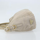 PRADA Canapa PM Hand Bag Canvas 2way Gray Gold Auth bs33424-4