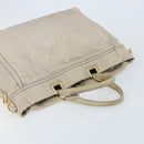 PRADA Canapa PM Hand Bag Canvas 2way Gray Gold Auth bs33424-6