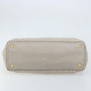 PRADA Canapa PM Hand Bag Canvas 2way Gray Gold Auth bs33424-5