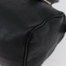 Burberrys Hand Bag Leather Black Gold Auth bs33429-11