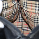 Burberrys Hand Bag Leather Black Gold Auth bs33429-17