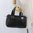 Burberrys Hand Bag Leather Black Gold Auth bs33429-23